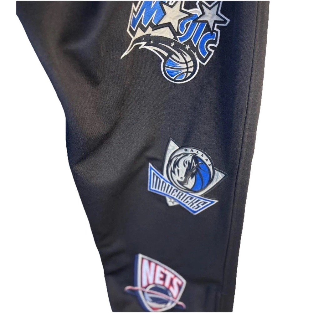 UNK NBA All Team Logo Joggers Mens Black Embroidered Patch Sweatpants Multi-Team - Picture 9 of 11
